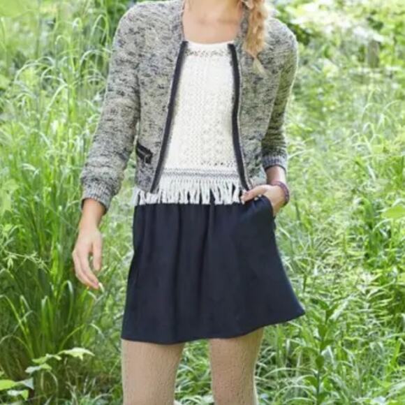 Matilda Jane Black Skater Skirt Large NEW With Tags Faux Suede Short Elastic NWT - Picture 1 of 7